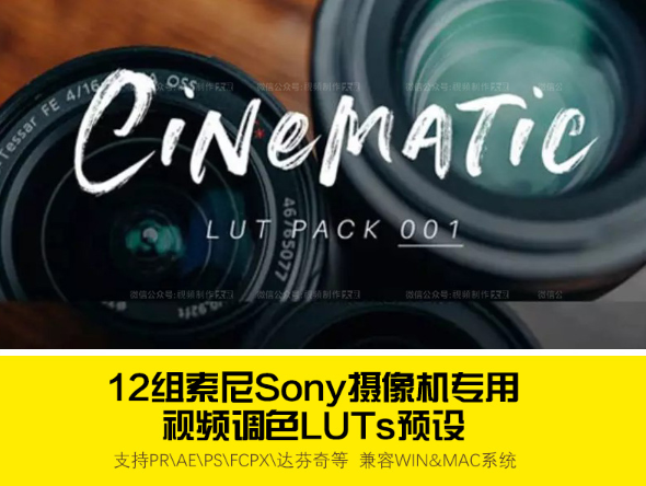 最新索尼Sony摄像机专用视频调色LUTs预设
