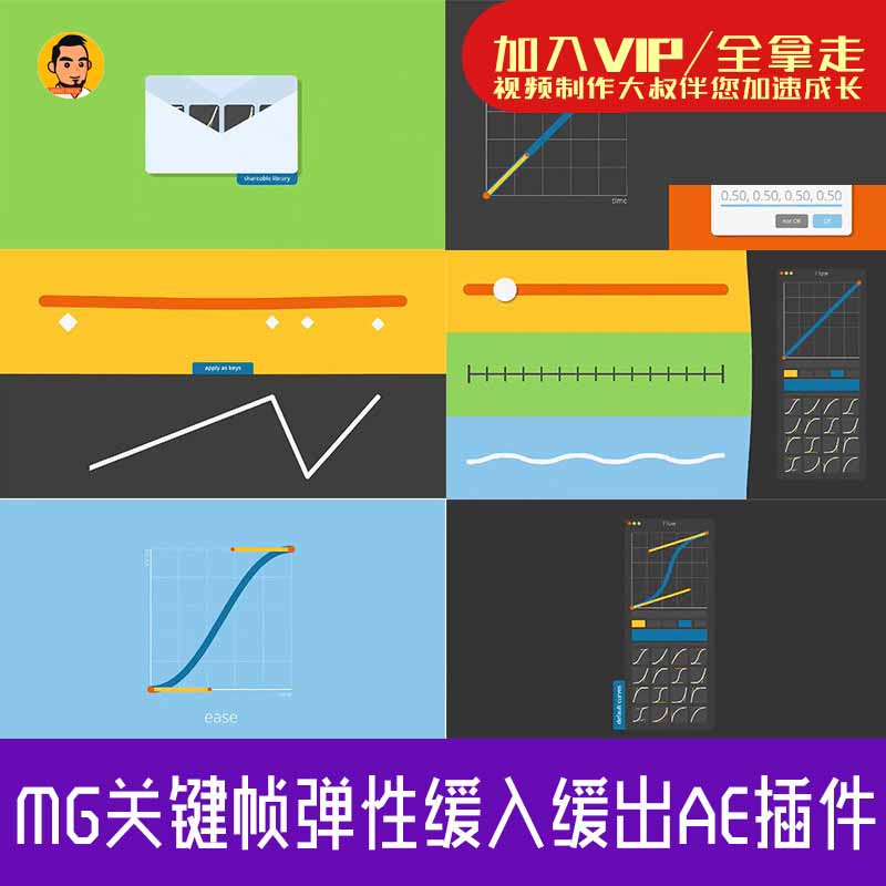 AE脚本：关键帧缓入缓出曲线调节控制操作工具